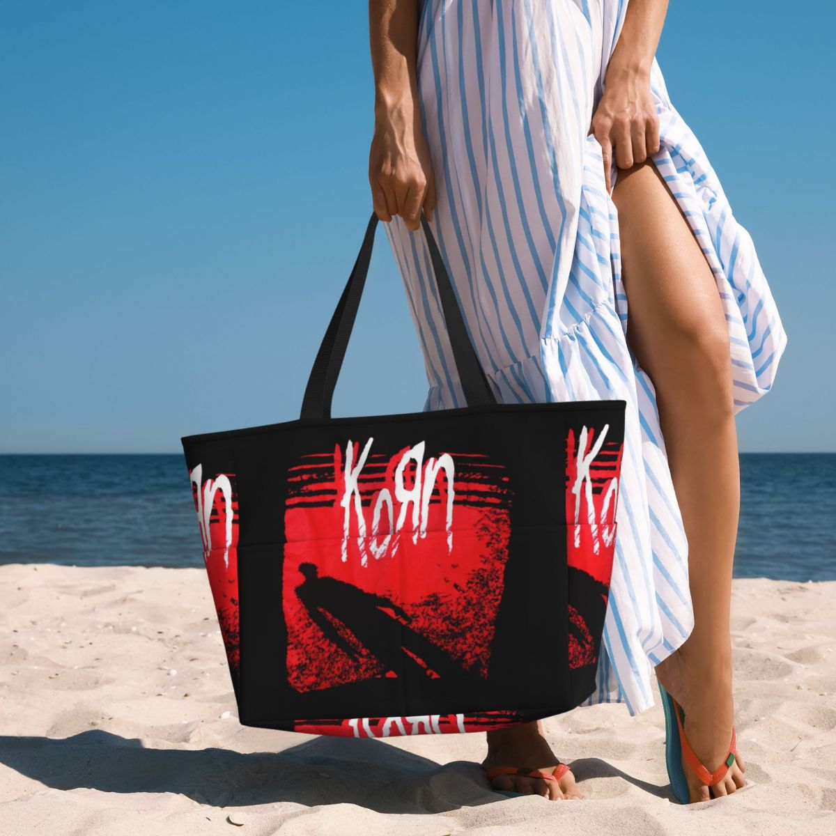 Yoga Fitness Music - กระเป๋าโท้ทชายหาด Korn Metal Rock Music กระเป๋ากีฬา
