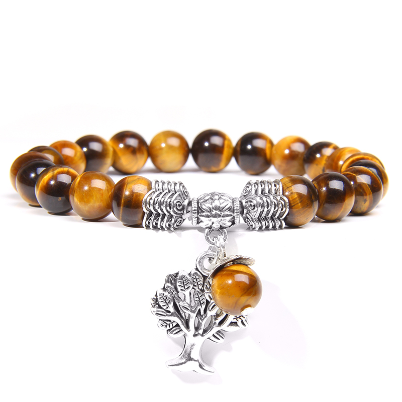 Yoga Health & Fitness Centre - สร้อยข้อมือผู้หญิงผู้ชาย Charm ธรรมชาติ Tiger Eye Stone