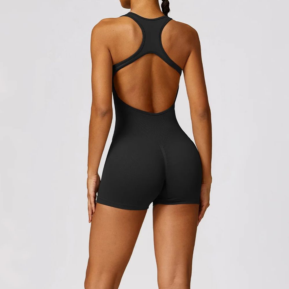 Yoga Fitness Jumpsuit - จั๊มสูทด้านหลังสุดเซ็กซี่ชุดออกกำลังกายสำหรับผู้หญิงชุดออกกำลังกายแบบยืดได้ชุดออกกำลังกายเล่นกีฬากีฬาสำหรับผู้หญิง