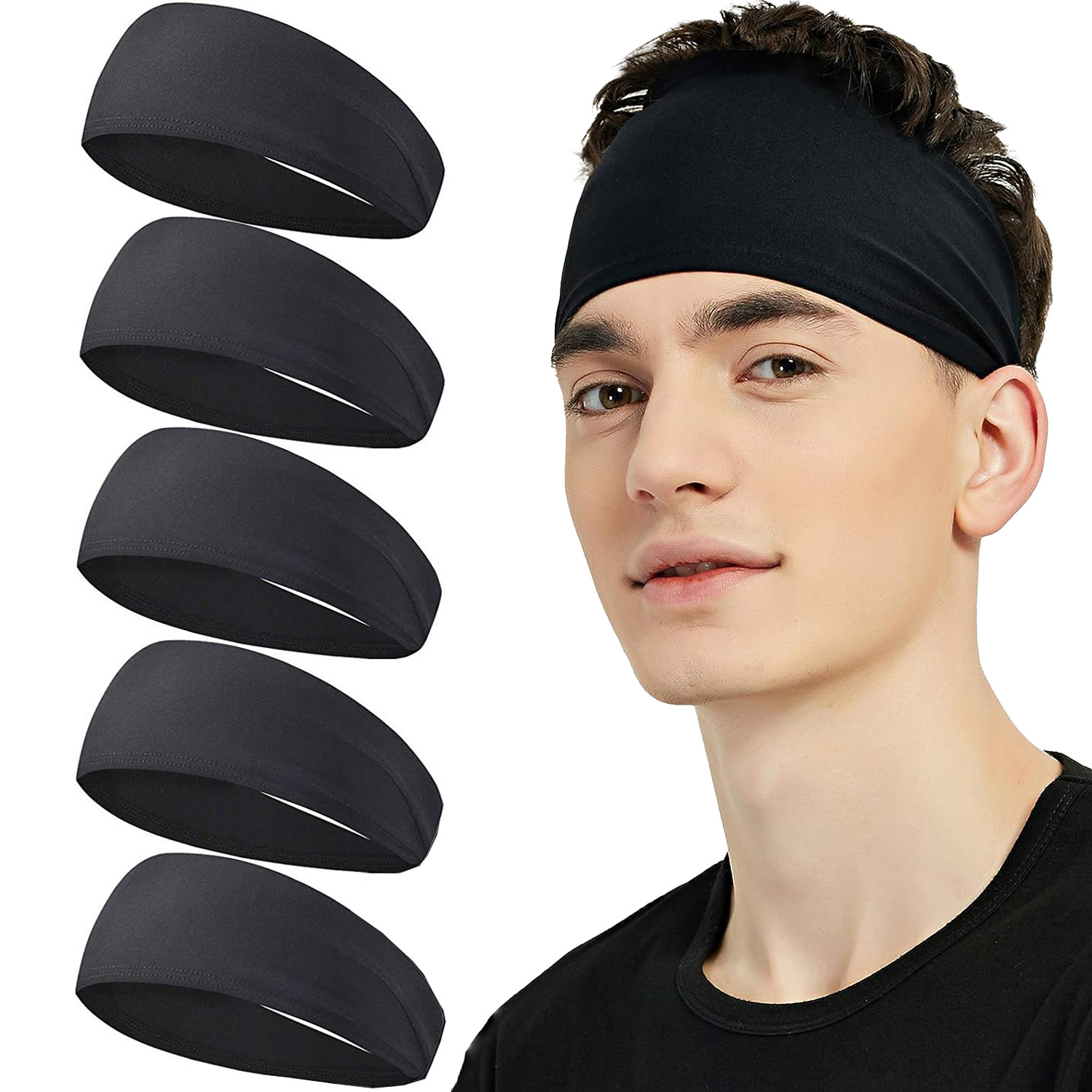 Stretch Strap Yoga - Sweatband สําหรับผู้ชายผู้หญิงกีฬา Hairbands แถบคาดศีรษะโยคะแถบหัว Headwear Headwrap