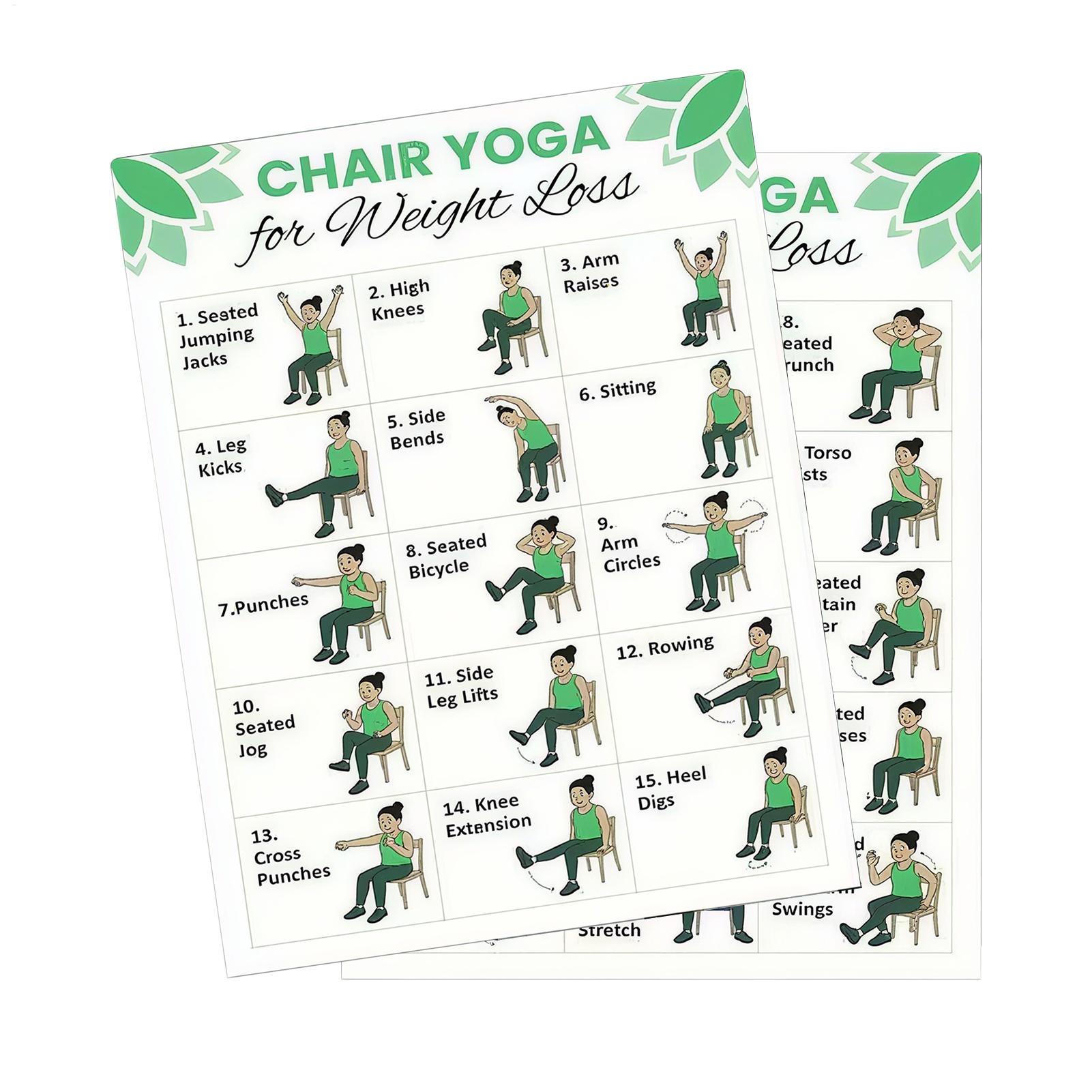Yoga Health & Fitness Centre - โปสเตอร์โยคะ 2 ชิ้น สำหรับออกกำลังกายที่บ้าน แผนการออกกำลังกายโยคะ 30