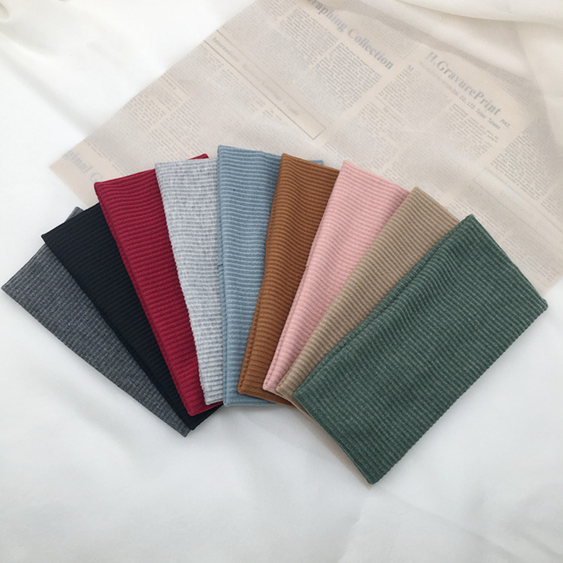 Stretch Strap Yoga - สีทึบHeadbandsสําหรับผู้หญิงใหม่HairbandถักกีฬาโยคะHeadband HeadwearผมBandอุปกรณ์เสริมผม