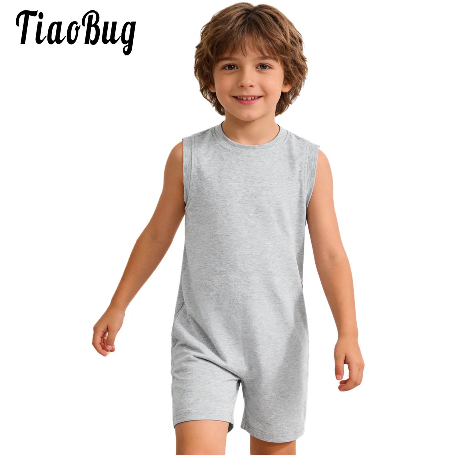 Yoga Fitness Jumpsuit - ชุดจั๊มสูทเด็ก แขนกุด คอทรงกลม มีซิป สำหรับเด็กผู้ชายและเด็กผู้หญิงที่มีความต้องการพิเศษ เหมาะสำหรับออกกำลังกาย