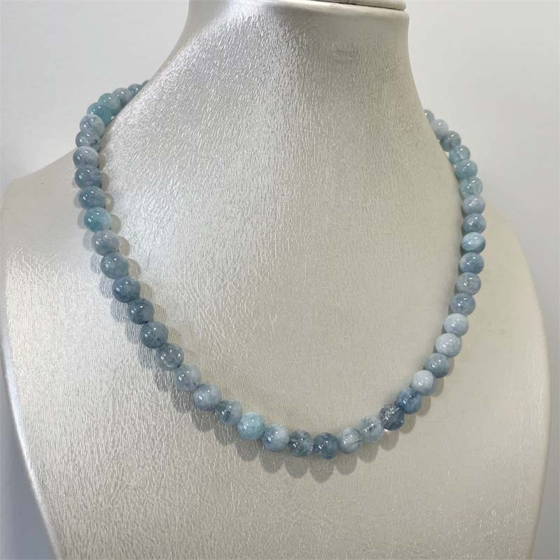 8MM Aquamarine หยกสร้อยคอหินธร - Yoga Health & Fitness Centre บทวิจารณ์และราคา