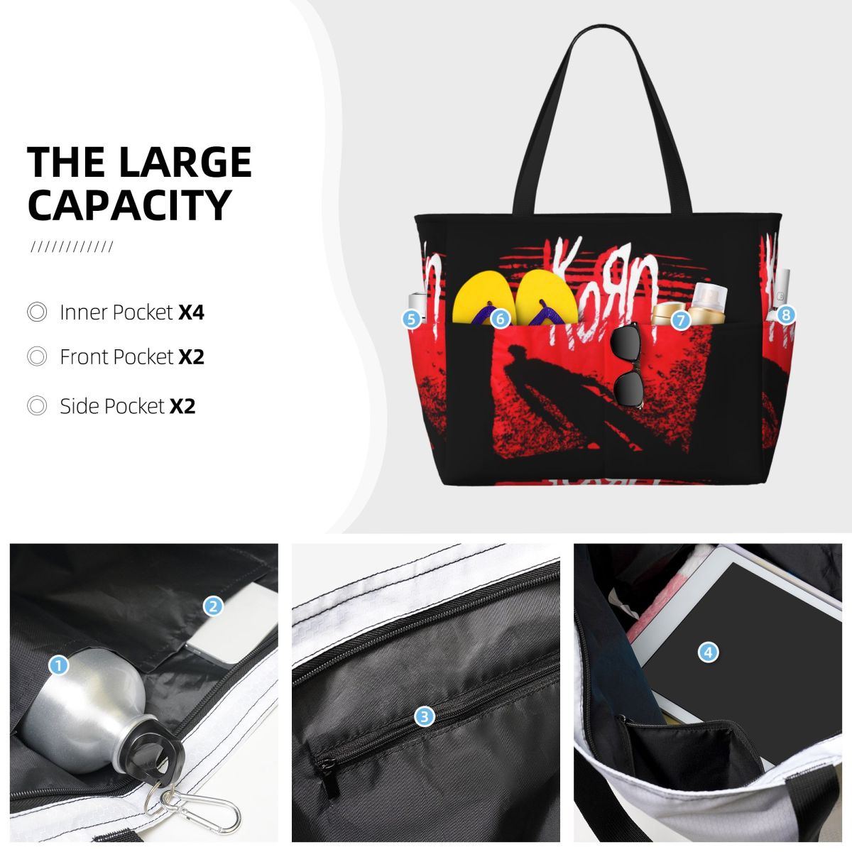 กระเป๋าโท้ทชายหาด Korn Metal R - Yoga Fitness Music บทวิจารณ์และราคา