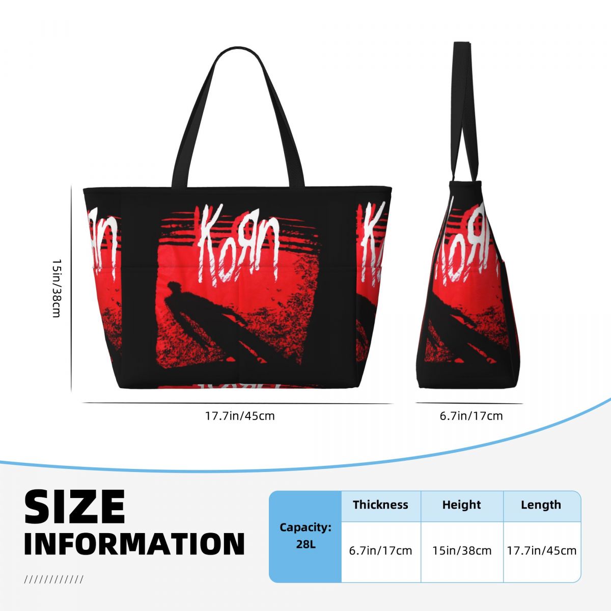 กระเป๋าโท้ทชายหาด Korn Metal R - Yoga Fitness Music บทวิจารณ์และราคา