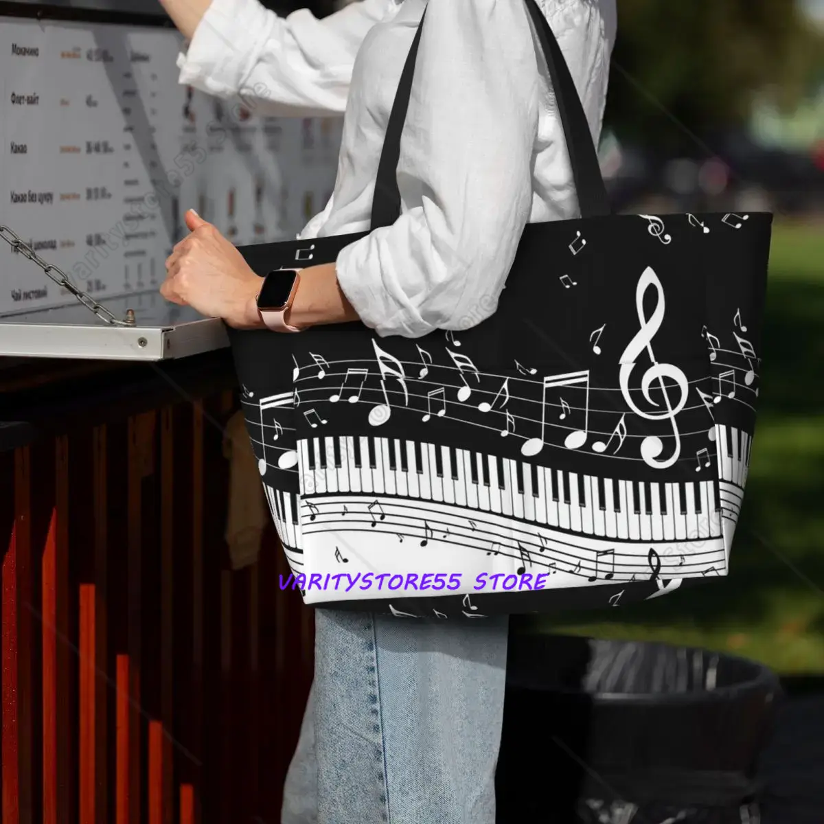 กระเป๋าถือลายคีย์เปียโนพร้อมโน - Yoga Fitness Music บทวิจารณ์และราคา
