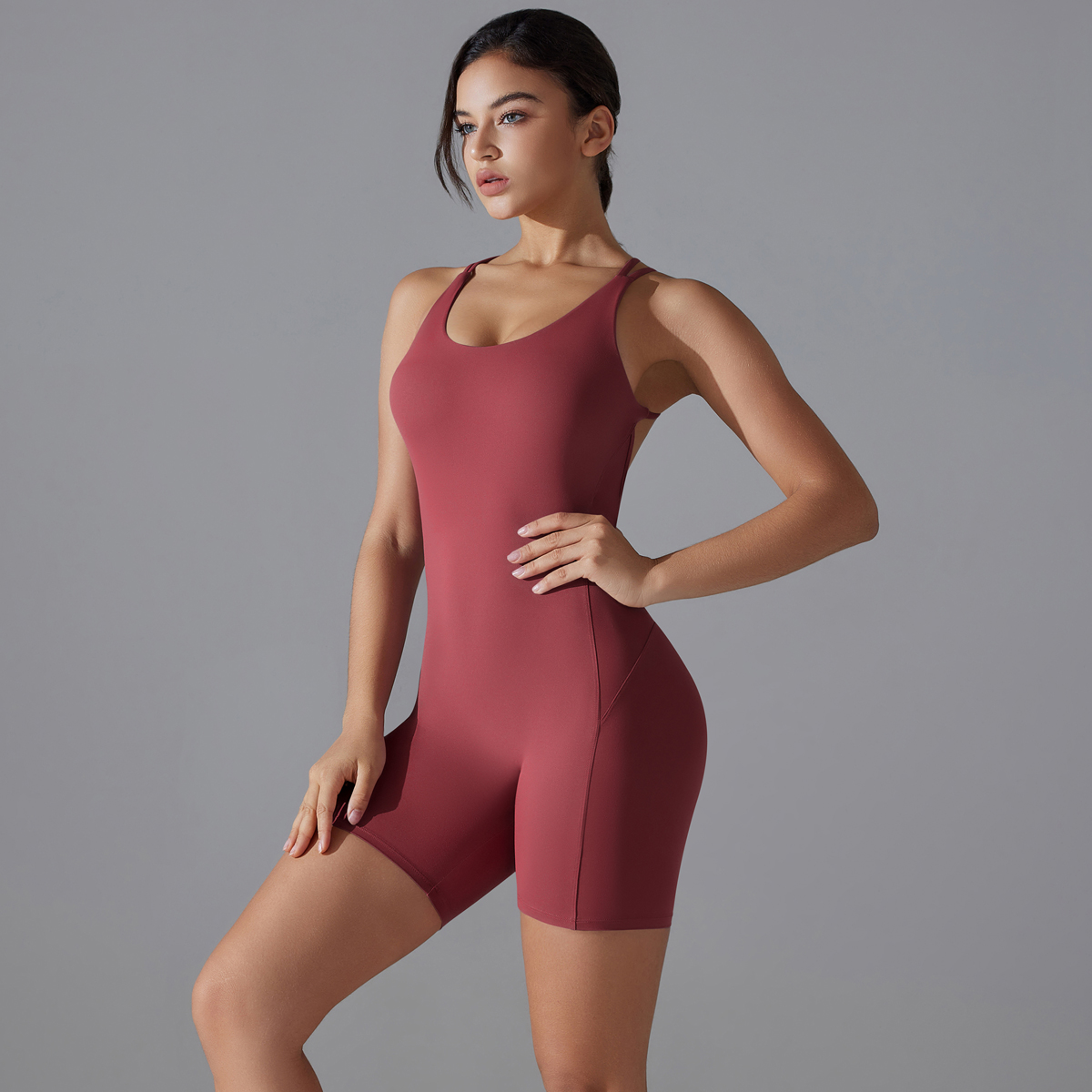 ชุดโยคะเซ็กซี่Backless Sportyแ - Yoga Fitness Jumpsuit บทวิจารณ์และราคา