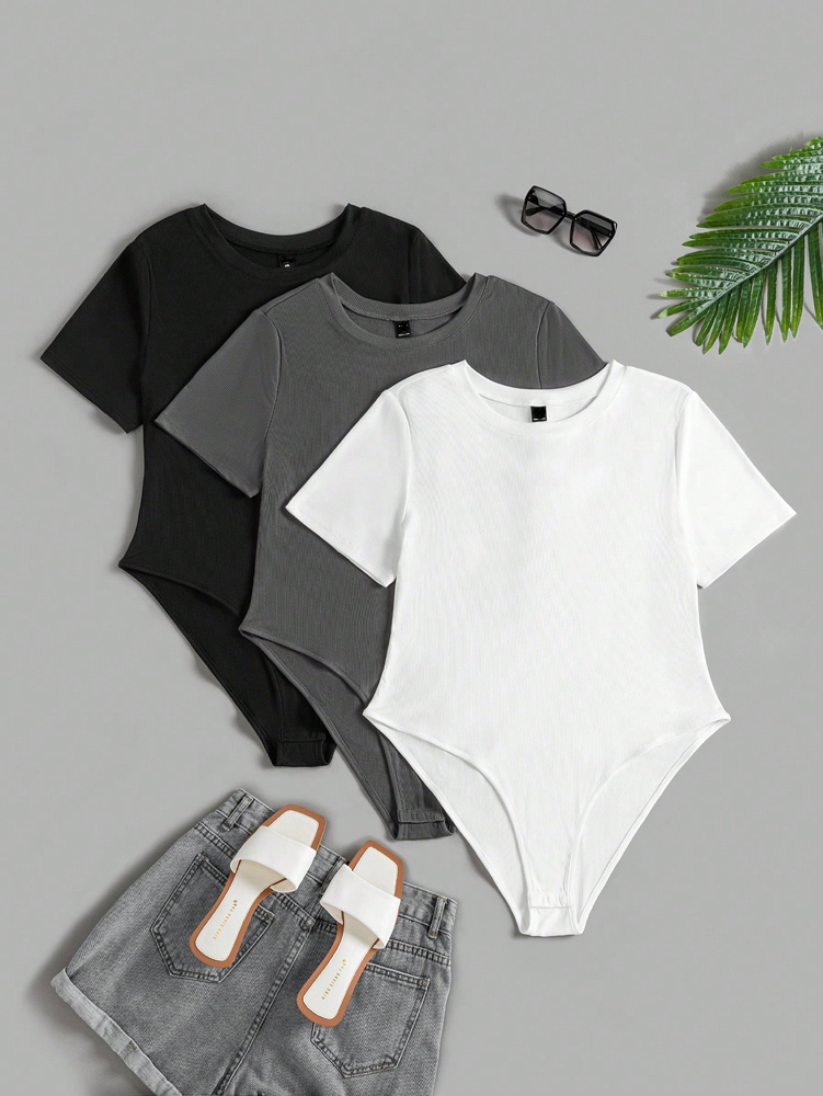 จั๊มสูทแขนสั้นคอกลมผู้หญิงขนาด - Yoga Fitness Jumpsuit บทวิจารณ์และราคา