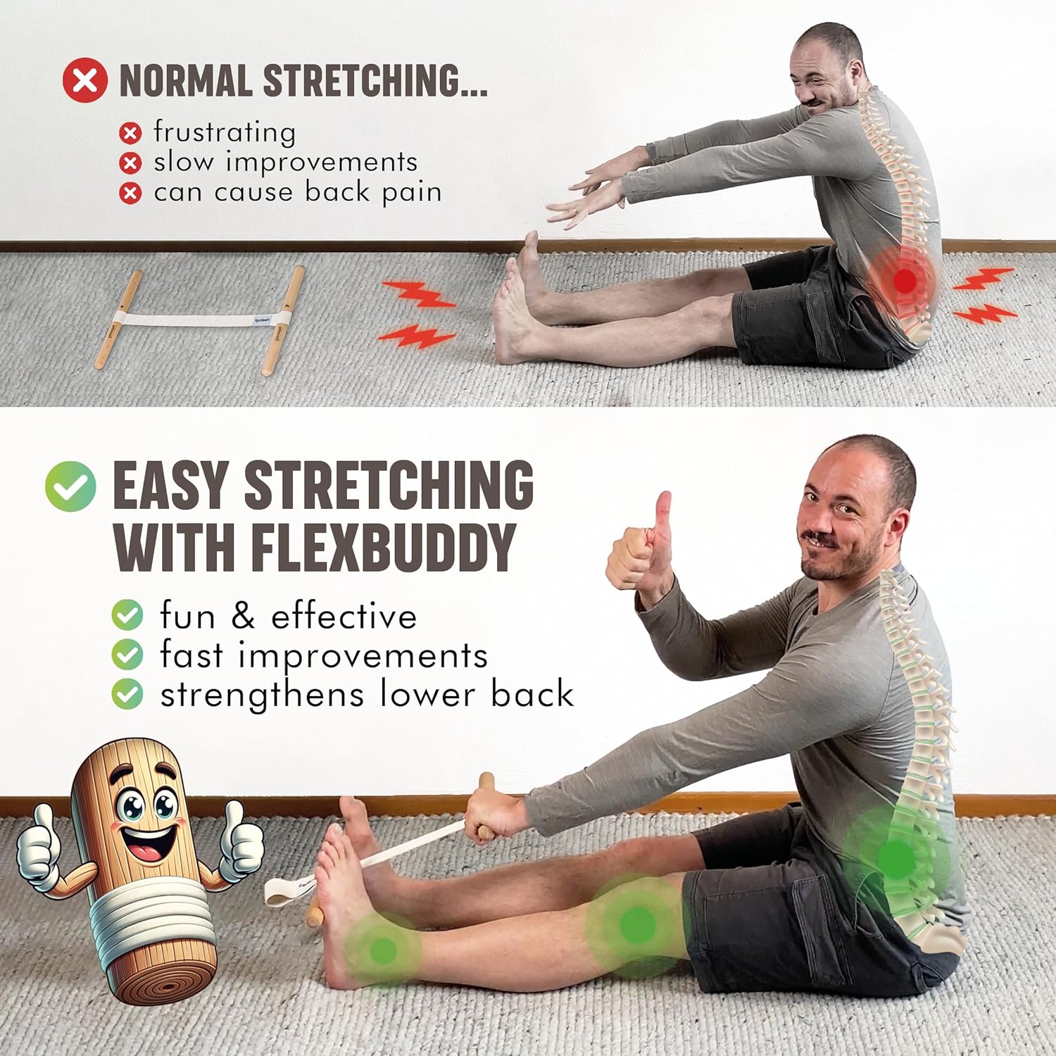 อุปกรณ์ยืดกล้ามเนื้อหลังขาแบบป - Stretch Strap Yoga บทวิจารณ์และราคา