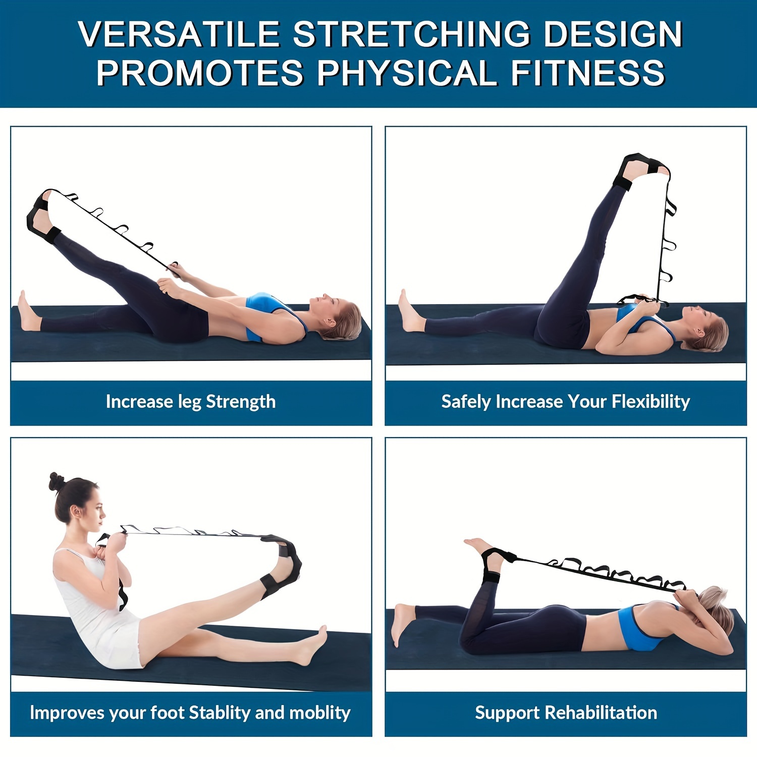สายยืดโยคะแบบแบ่งส่วนสำหรับการ - Stretch Strap Yoga บทวิจารณ์และราคา