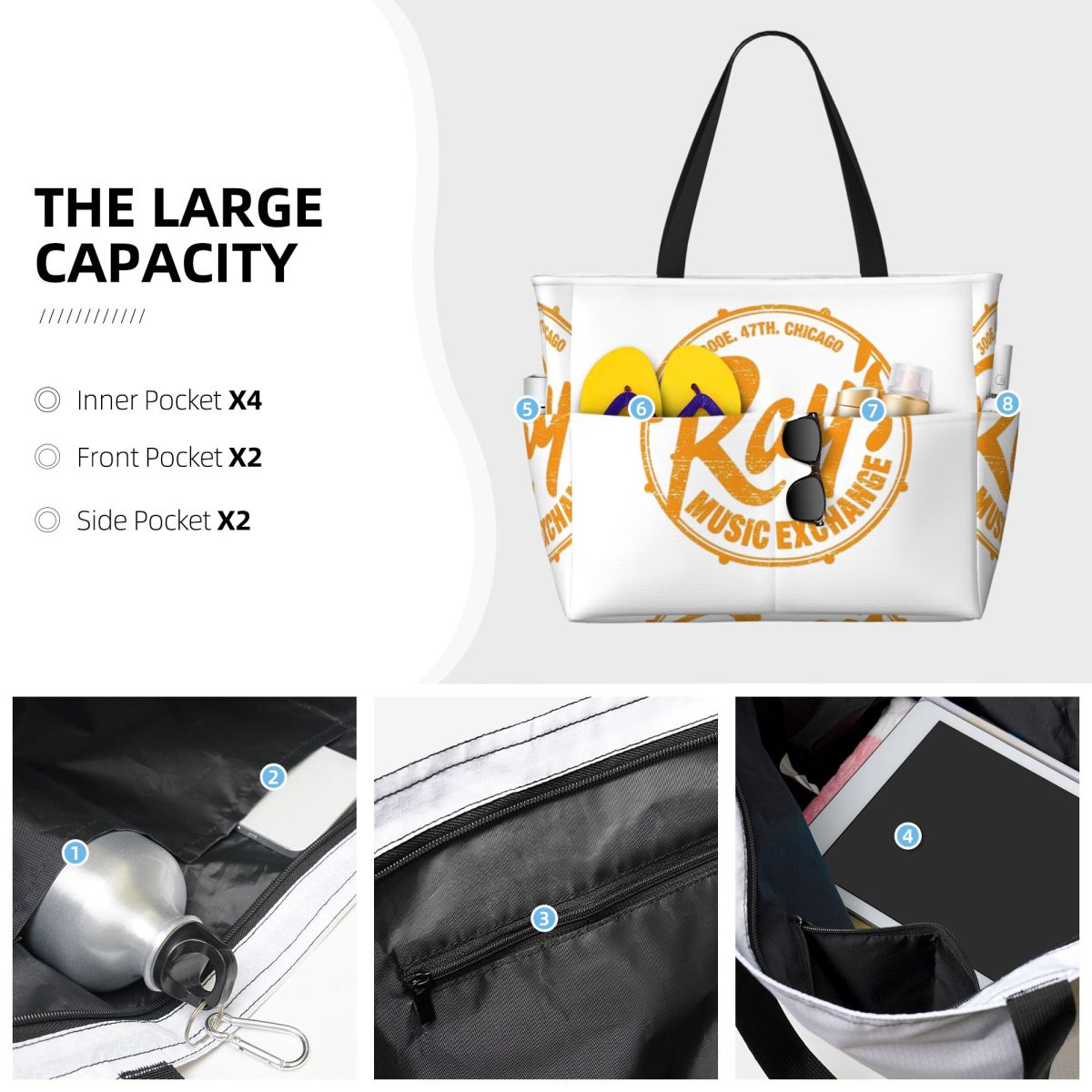 กระเป๋าโท้ทชายหาด Ray's Music  - Yoga Fitness Music บทวิจารณ์และราคา