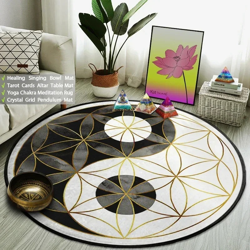 Yin Yang Taiji รอบพรมดอกไม้แห่ - Yoga Fitness Model บทวิจารณ์และราคา
