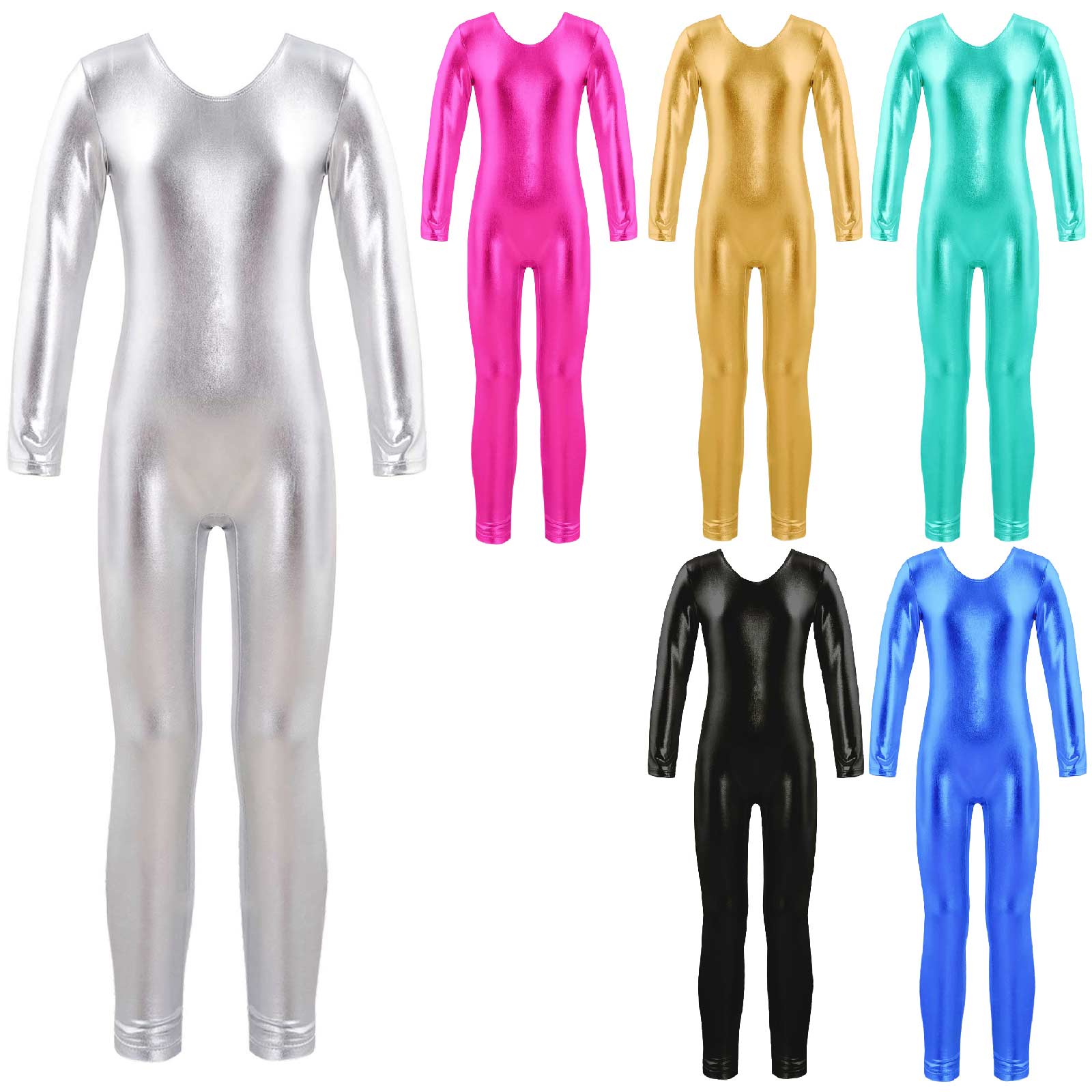 สาวแขนยาวซิป Bronzing ผ้าเต้นร - Yoga Fitness Jumpsuit บทวิจารณ์และราคา