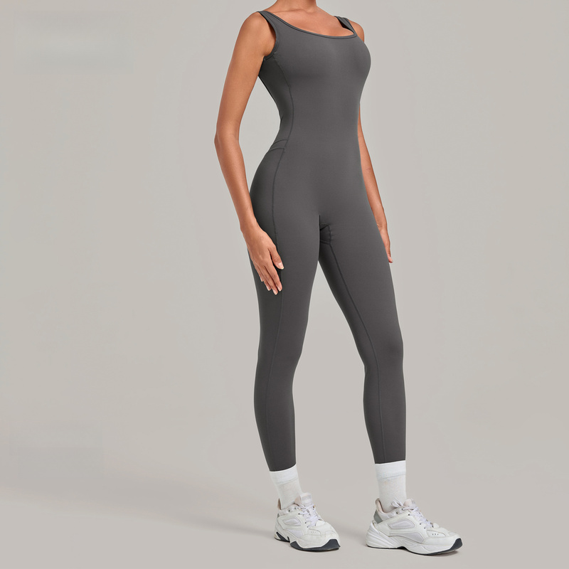 ชุดจั๊มสูทโยคะแบบเว้าหลังลึก ร - Yoga Fitness Jumpsuit บทวิจารณ์และราคา