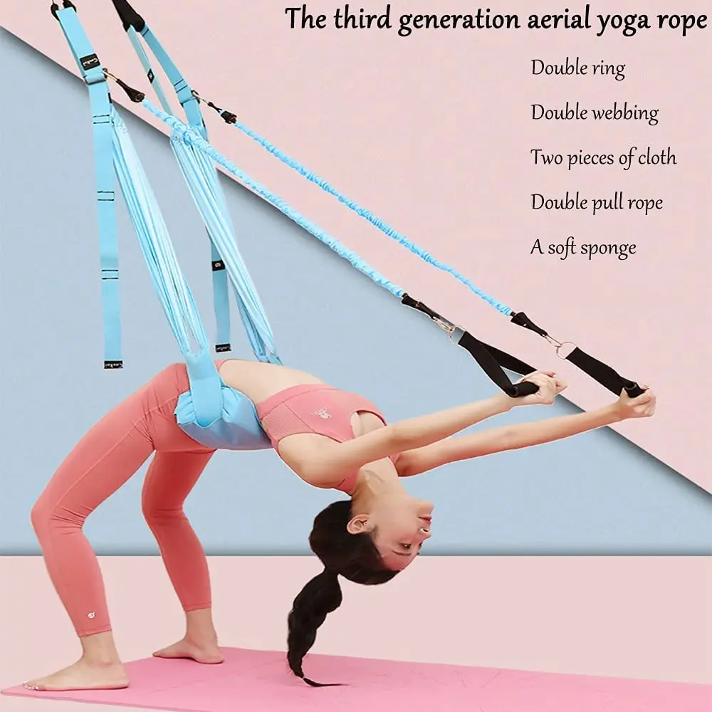 ปรับ Aerial โยคะยืดหยุ่นยืดประ - Stretch Strap Yoga บทวิจารณ์และราคา